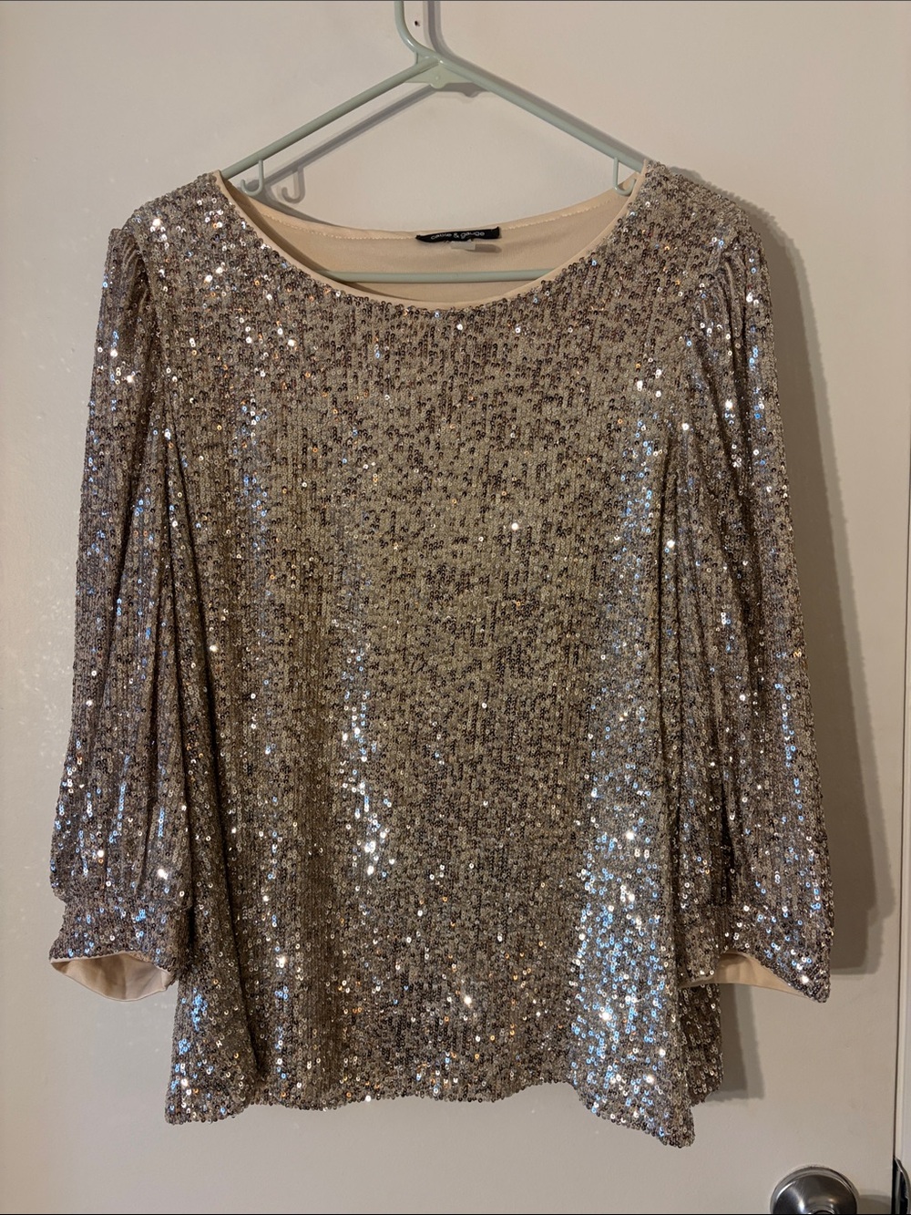 Cable & Gauge Gold Sequin Blouse